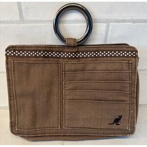 Pouchee Purse Fudge Brown Canvas Ultimate Purse Organizer Boho Clutch Kangaroo